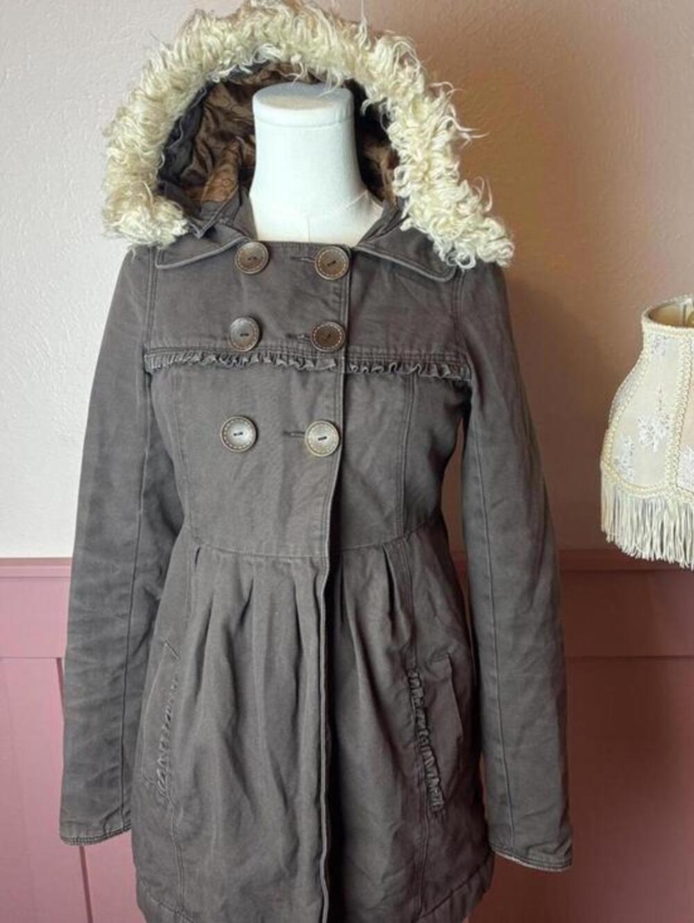 penny lane fur hood bilabong brown sz small